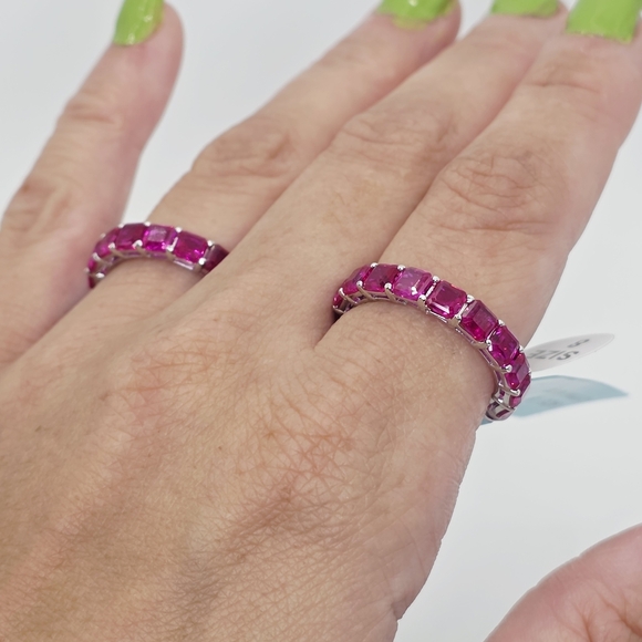 10.20cttw Ruby Red Corundum Silver S925 Ring - Picture 5 of 5